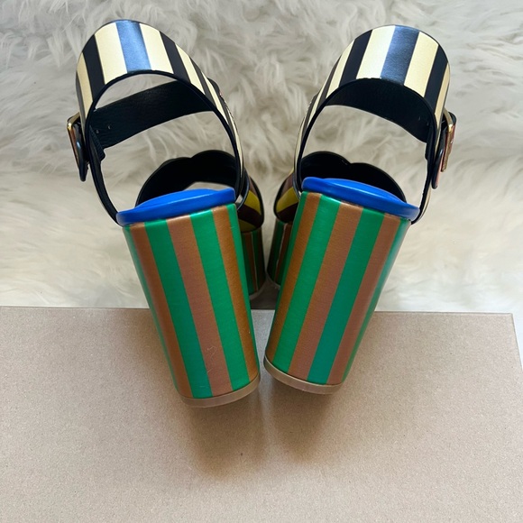 New! CHARLOTTE STONE Raf Chunky Platform Sandals in Stripe Multi - Picture 13 of 16